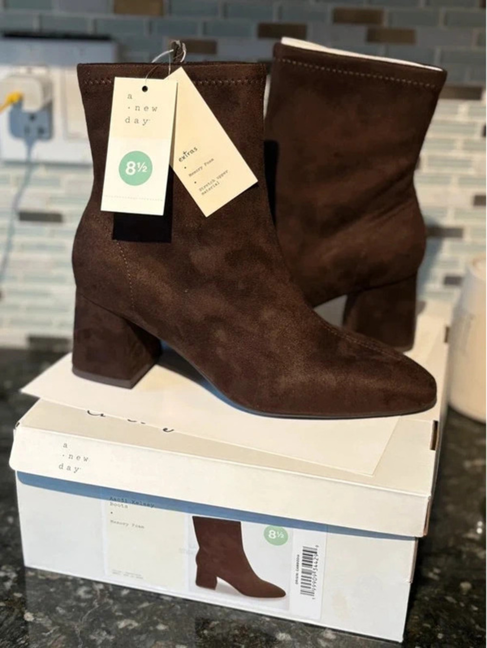 Womens size 8.5 Brown Faux Suede Kelsey A New Day Boots New